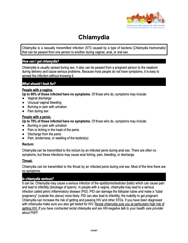 Hoja informativa sobre la clamidia